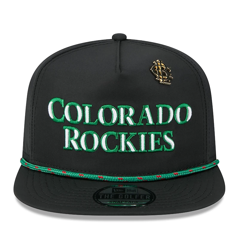 Casquette snapback noire New Era Colorado Rockies 2025 Big League Chew Golfer pour homme