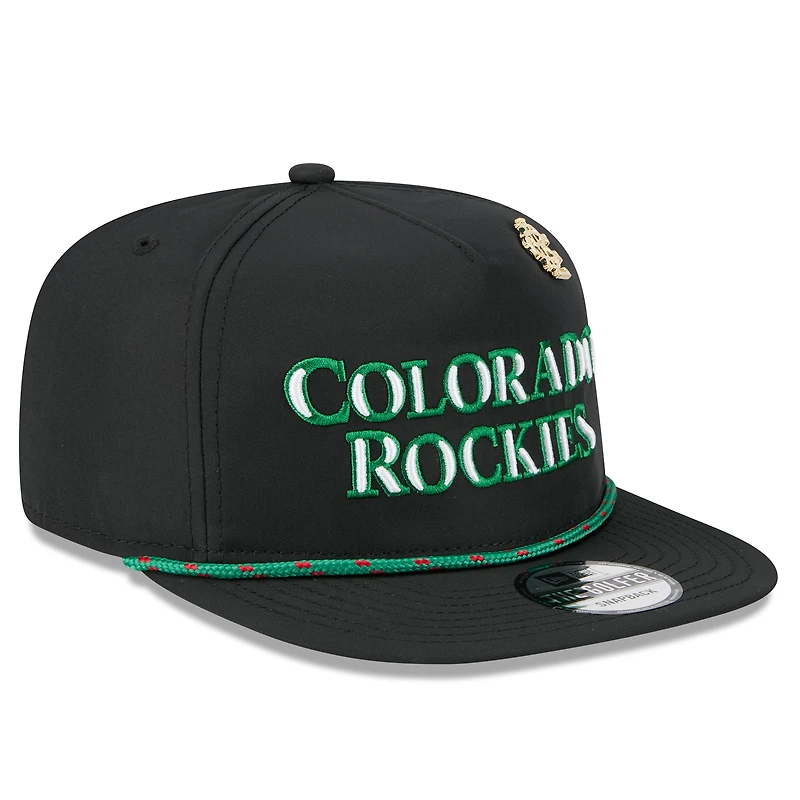 Casquette snapback noire New Era Colorado Rockies 2025 Big League Chew Golfer pour homme