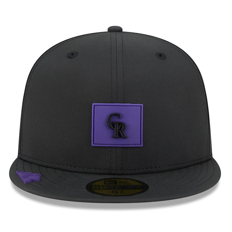 Casquette ajustée New Era noire Colorado Rockies 2026 Clubhouse 59FIFTY pour homme
