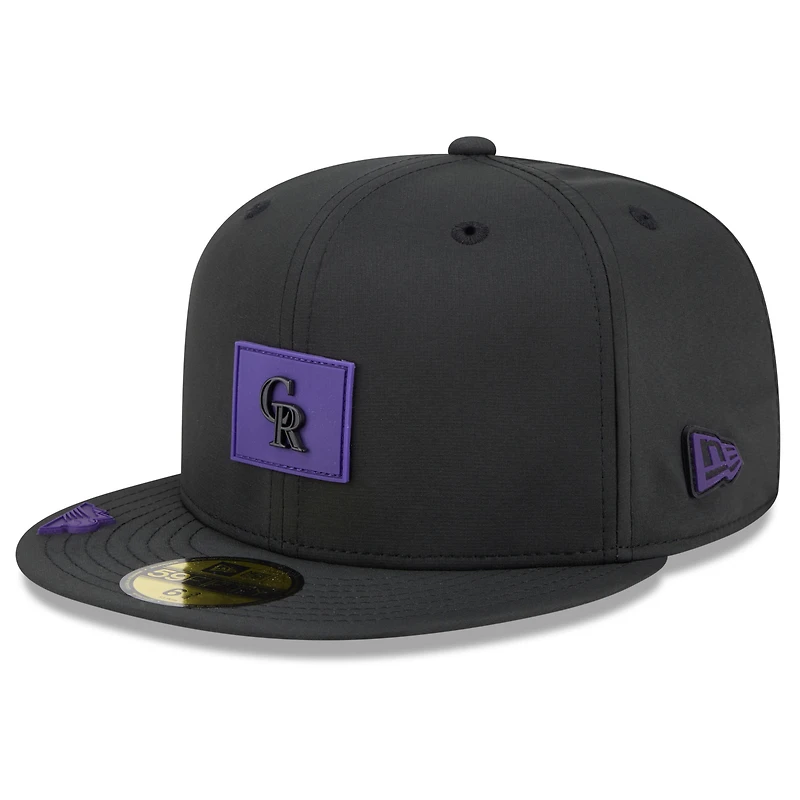 Casquette ajustée New Era noire Colorado Rockies 2026 Clubhouse 59FIFTY pour homme