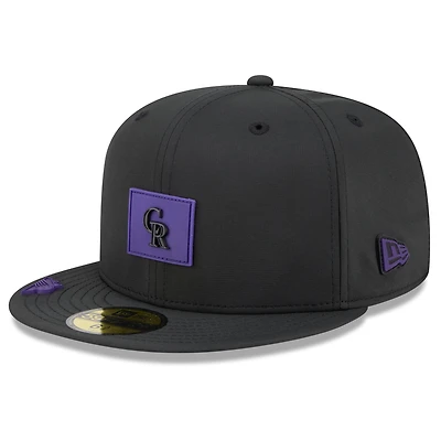 Casquette ajustée New Era noire Colorado Rockies 2026 Clubhouse 59FIFTY pour homme