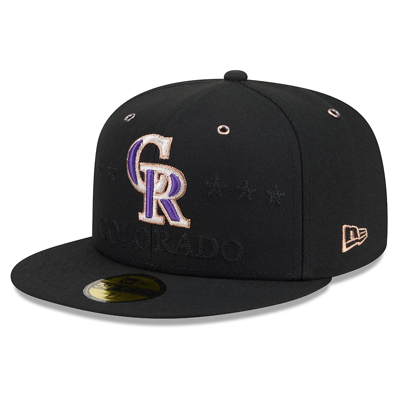 Casquette ajustée New Era noire pour homme Colorado Rockies 2026 MLB All-Star Game 59FIFTY