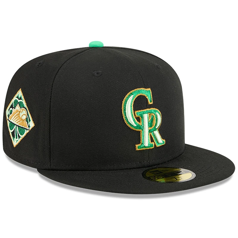 Men's New Era Black Colorado Rockies 2026 St. Patrick's Day 59FIFTY Fitted Hat