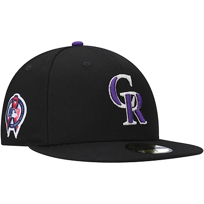 New Era Black Men Colorado Rockies 11 Memorial Side Patch 59FIFTY Hat