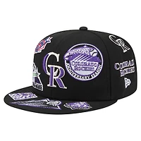 Men's New Era  Black Colorado Rockies All Over 59FIFTY Fitted Hat