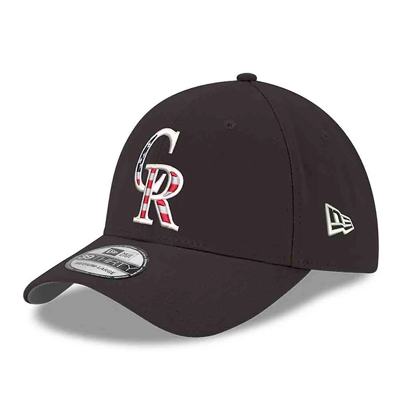 Men's New Era Black Colorado Rockies America 250 39THIRTY Flex Hat