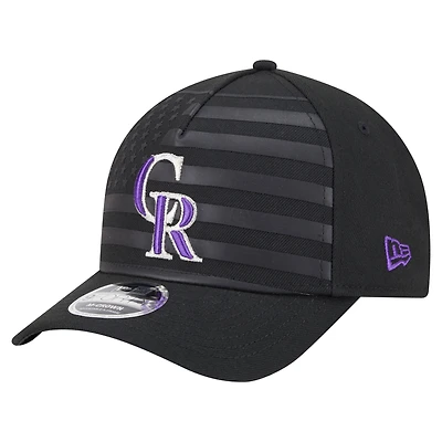 Casquette ajustable New Era noire Colorado Rockies 9FORTY M-Crown A-Frame pour homme