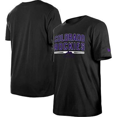 T-shirt d'entraînement au bâton Colorado Rockies pour homme New Era noir