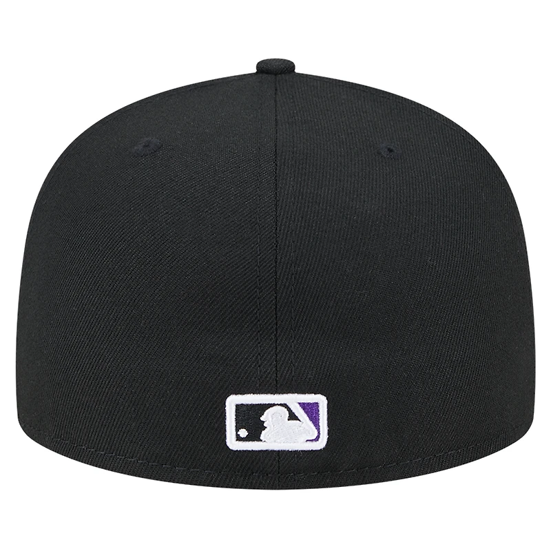 Casquette ajustée 59FIFTY sous-visière à carreaux noire Colorado Rockies pour hommes New Era