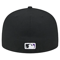 Casquette ajustée 59FIFTY sous-visière à carreaux noire Colorado Rockies pour hommes New Era