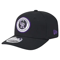Casquette extensible à bouton-pression 9SEVENTY noire New Era pour homme avec écusson circulaire des Rockies du Colorado