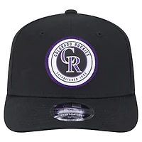 Casquette extensible à bouton-pression 9SEVENTY noire New Era pour homme avec écusson circulaire des Rockies du Colorado
