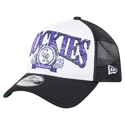 Casquette de camionneur ajustable 9FORTY A-Frame noire des Colorado Rockies de New Era pour homme