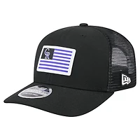 Casquette extensible à bouton-pression New Era noire avec drapeau des Rockies du Colorado 9SEVENTY pour homme