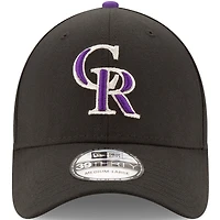 Men's New Era Black Colorado Rockies Game Team Classic 39THIRTY Flex Hat