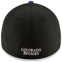 Men's New Era Black Colorado Rockies Game Team Classic 39THIRTY Flex Hat