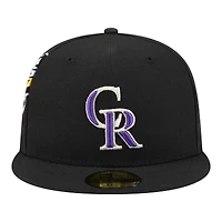 Men's New Era  Black Colorado Rockies Hidden Hit 59FIFTY Fitted Hat