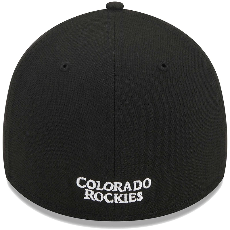 Casquette Flex 39THIRTY avec logo Colorado Rockies New Era pour homme, noire