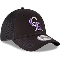 Men's New Era Black Colorado Rockies Logo Neo 39THIRTY Flex Hat