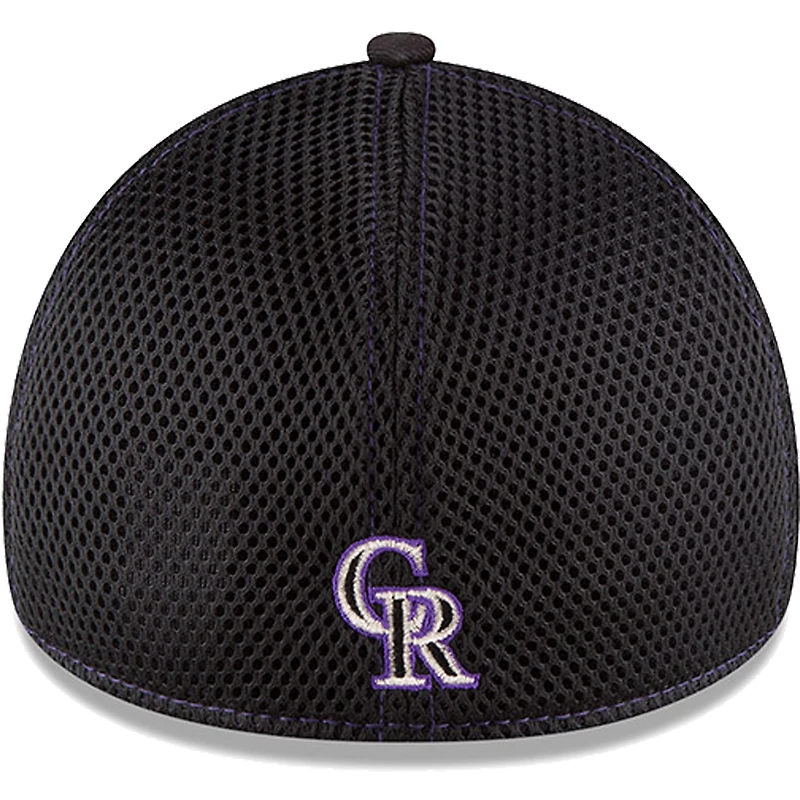 Men's New Era Black Colorado Rockies Logo Neo 39THIRTY Flex Hat