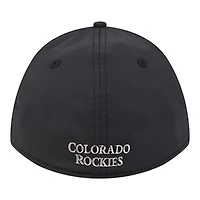 Casquette New Era noire pour homme Colorado Rockies métallisée 39THIRTY M-Crown Flex