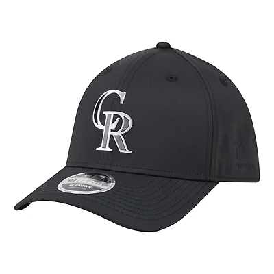 Men's New Era  Black Colorado Rockies Metallic 39THIRTY M-Crown Flex Hat
