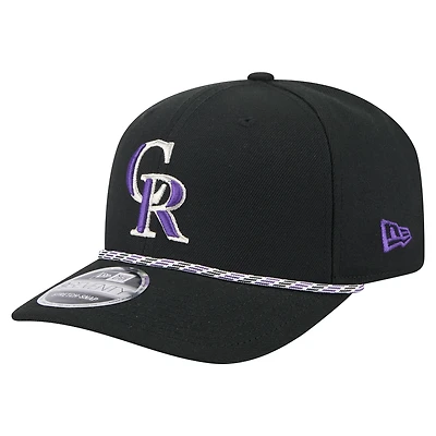Casquette extensible à boutons-pression multi-cordes Colorado Rockies 9SEVENTY de New Era pour homme, noire