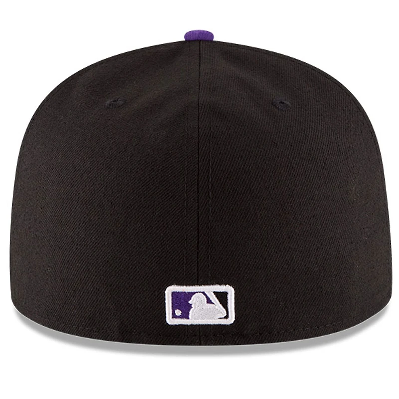 Casquette ajustée 59FIFTY du Temple de la renommée baseball national des Colorado Rockies New Era pour hommes, noire