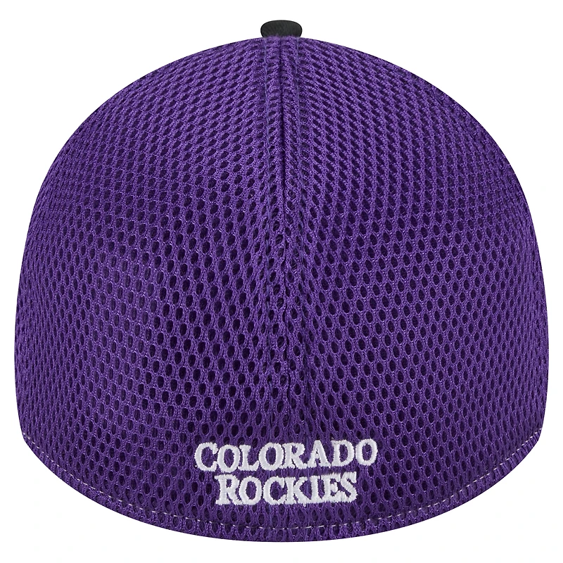 Casquette flexible noire Colorado Rockies Neo 39THIRTY New Era pour hommes