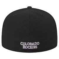 Casquette ajustée Overlap 59FIFTY noire des Colorado Rockies de New Era pour homme