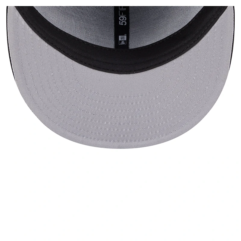 Casquette ajustée Overlap 59FIFTY noire des Colorado Rockies de New Era pour homme
