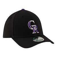 Casquette New Era noire pour homme, réplique de joueur des Colorado Rockies, modèle 39THIRTY M-Crown Flex