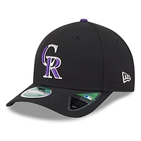 Men's New Era  Black Colorado Rockies Player Replica 9FORTY Adjustable Hat
