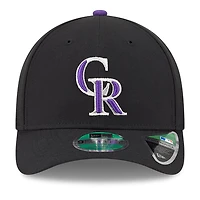 Men's New Era  Black Colorado Rockies Player Replica 9FORTY Adjustable Hat