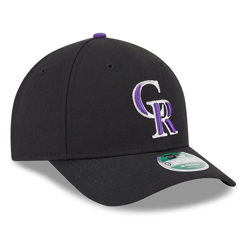 Men's New Era  Black Colorado Rockies Player Replica 9FORTY Adjustable Hat