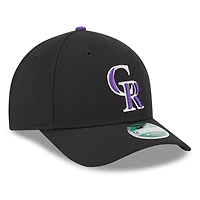 Men's New Era  Black Colorado Rockies Player Replica 9FORTY Adjustable Hat