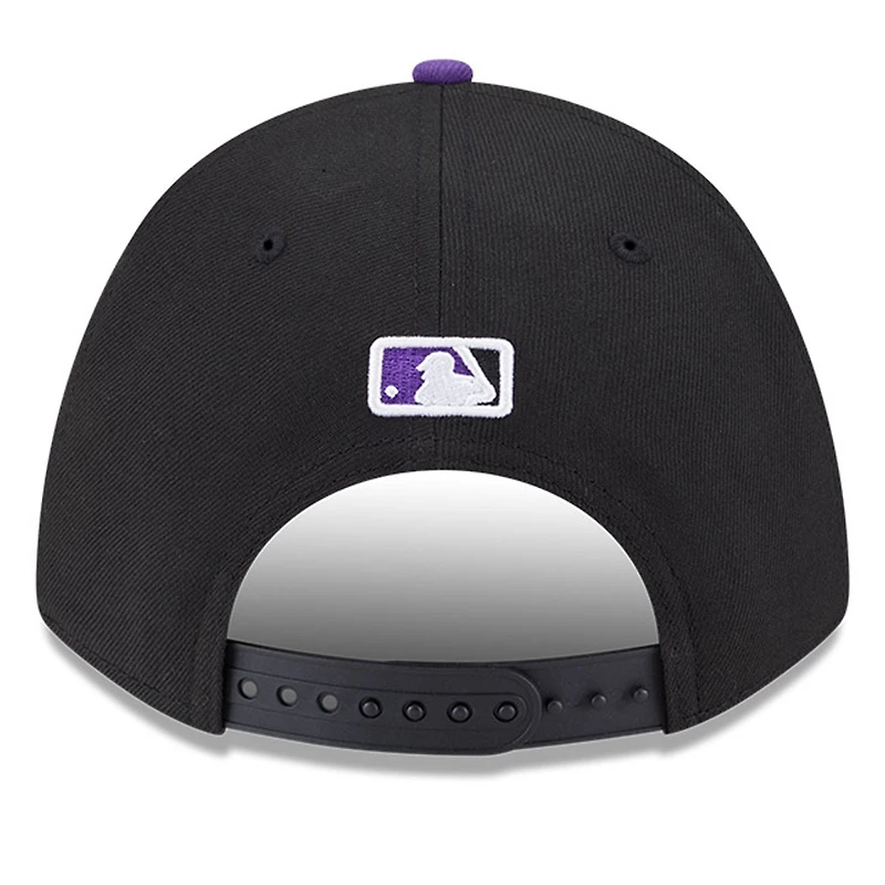 Men's New Era  Black Colorado Rockies Player Replica 9FORTY Adjustable Hat