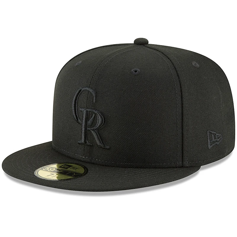 Casquette ajustée New Era 59FIFTY Basic pour homme, logo principal des Colorado Rockies, noire