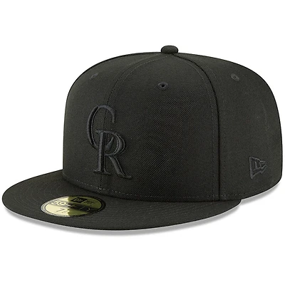 Casquette ajustée New Era 59FIFTY Basic pour homme, logo principal des Colorado Rockies, noire