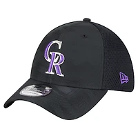 Casquette 39THIRTY Flex noire à motif camouflage subtil des Colorado Rockies de New Era pour homme