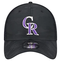 Men's New Era Black Colorado Rockies Subtle Camo 39THIRTY Flex Hat