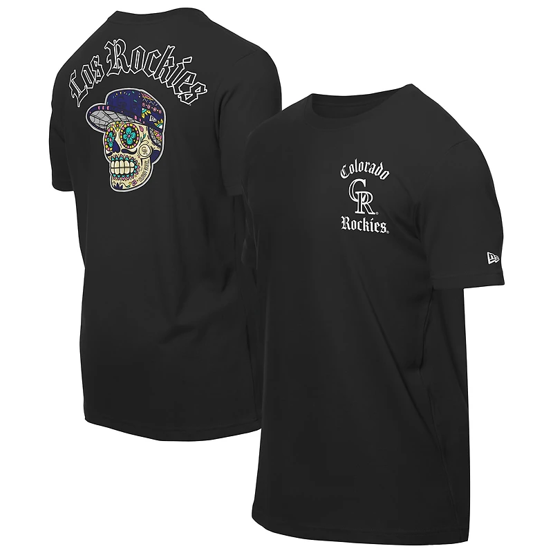 Men's New Era Black Colorado Rockies Sugar Skulls T-Shirt