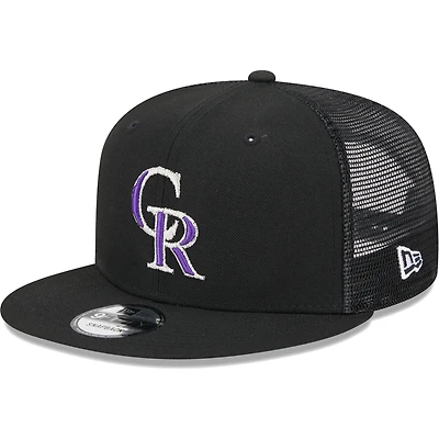 Casquette New Era Colorado Rockies Team Color Trucker 9FIFTY Snapback pour homme, noire