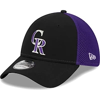 Casquette Flex New Era Colorado Rockies Team Neo 39THIRTY pour homme, noire