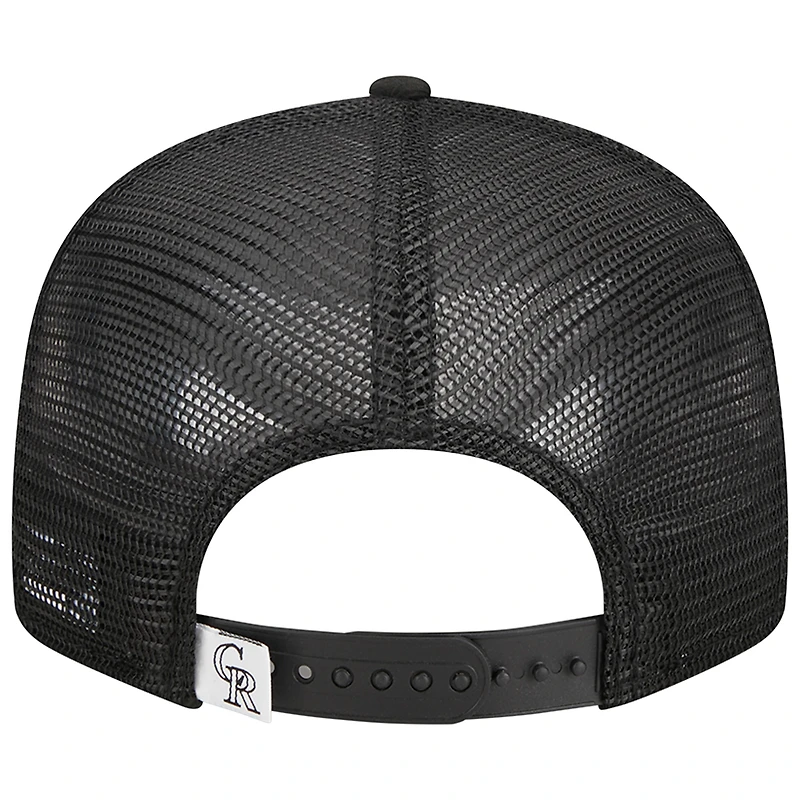 Men's New Era Black Colorado Rockies Trucker 9FIFTY Snapback Hat