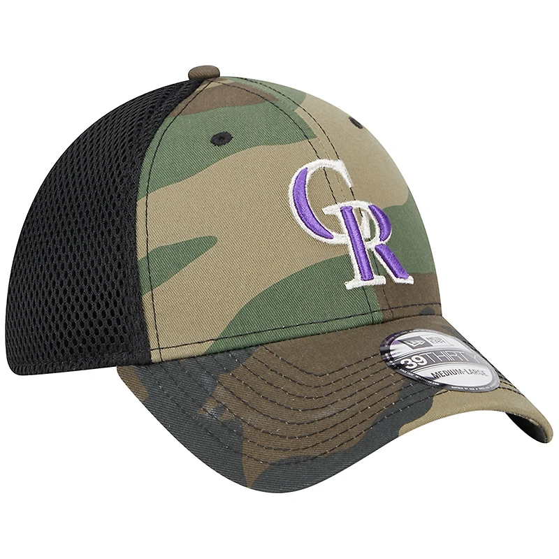 Men's New Era Camo Colorado Rockies Team Neo 39THIRTY Flex Hat
