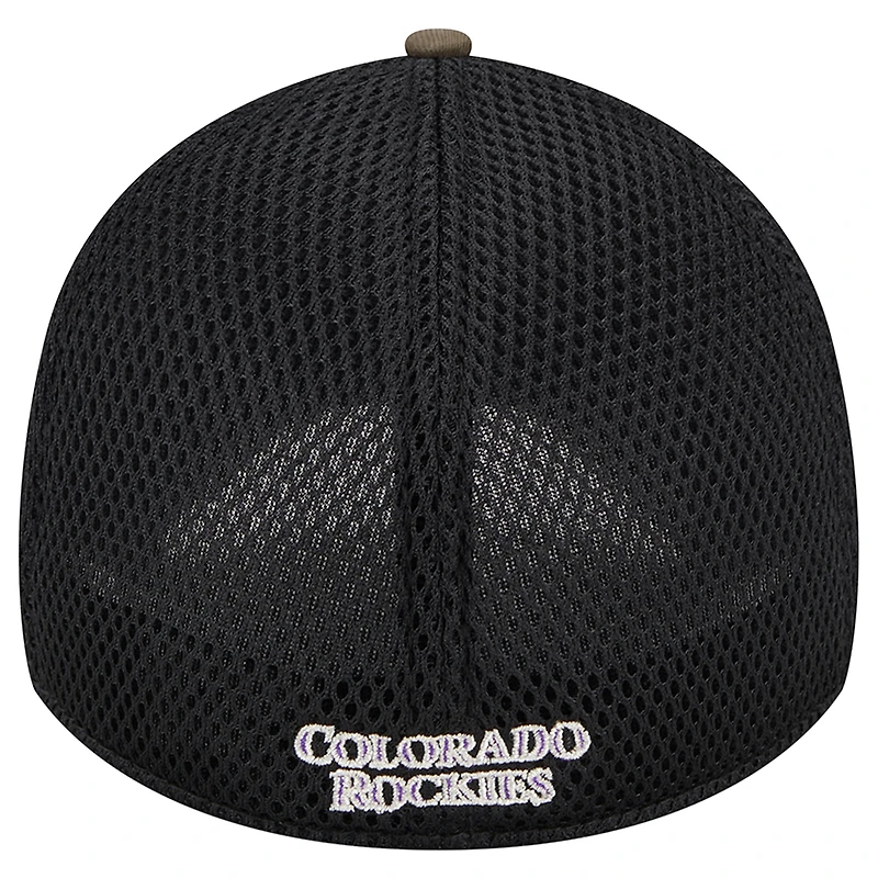 Casquette New Era Camo Colorado Rockies Team Neo 39THIRTY Flex pour homme