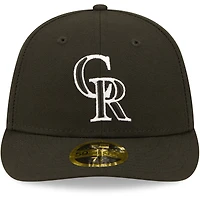 Casquette ajustée 59FIFTY à profil bas Colorado Rockies de New Era pour homme, noir et blanc