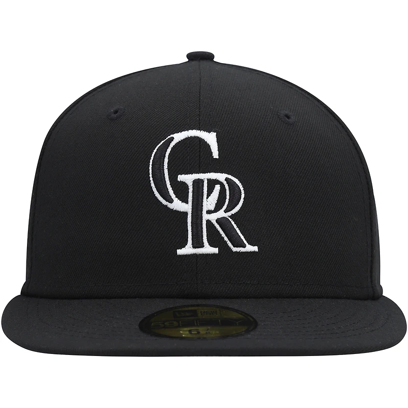 Casquette ajustée New Era Colorado Rockies Dub 59FIFTY pour homme, noir sur