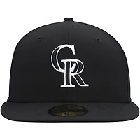 Casquette ajustée New Era Colorado Rockies Dub 59FIFTY pour homme, noir sur